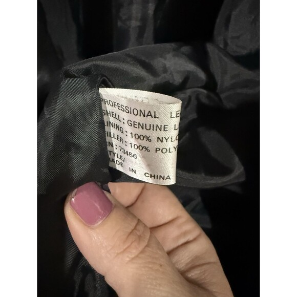 Vintage Comint Trench Coat Woman Large Black Leather Western 80s - Picture 5 of 6